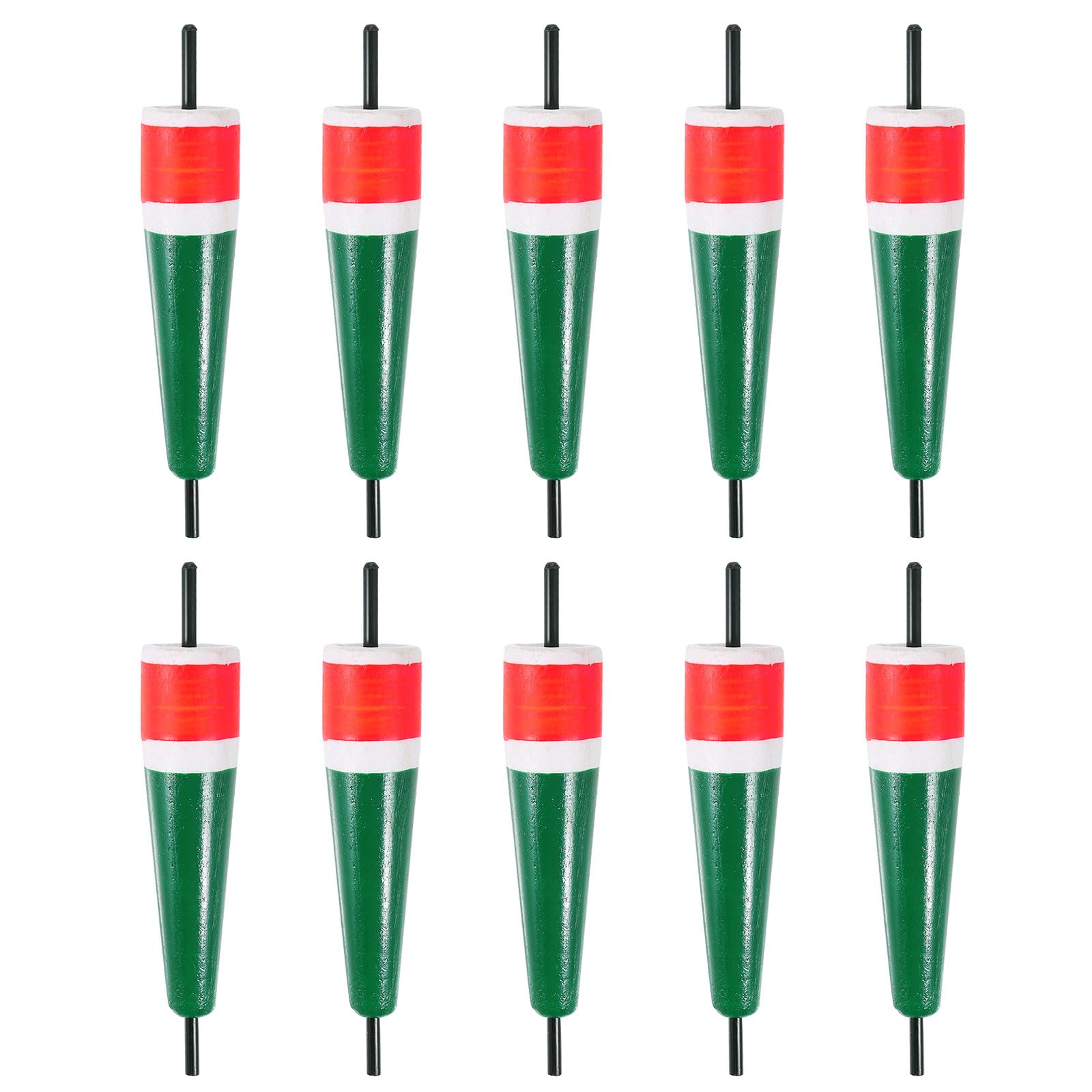 PATIKIL Popping Cork Floats 6.3 Inch / 16cm, 10 Pack EVA Fishing Trout Float Bobber for Catfish Trout Bass, Orange Green