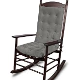 ELFJOY Rocking Chair Cushions Tufted High Back and Seat Cushion Grey | Premium Tufted Comfortable and Soft , 3 Inch Thick, with 11 Inch Ties , Indoor , Suit for Lounge, Bedroom, Study Room