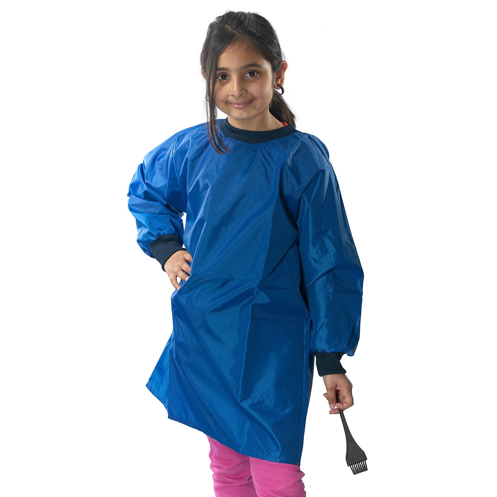 ND Sports Kid's School Protective Smock Apron 2-Piece Set for 4-6 Years, Red