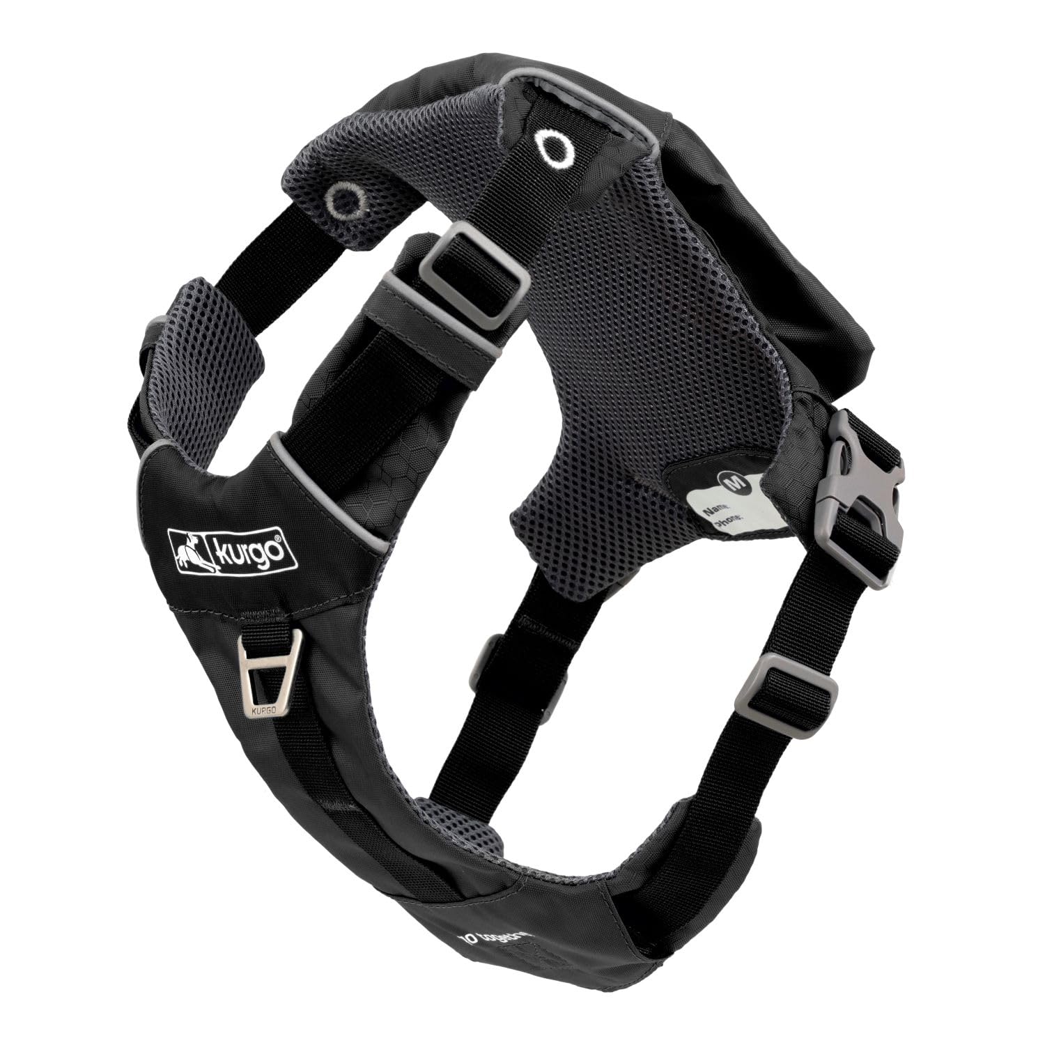 Kurgo Stash n’ Dash Dog Harness, Lightweight, Reflective, Black, Large