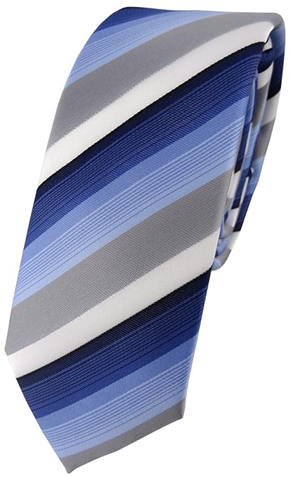 TigerTie schmale Designer Krawatte gestreift - Krawatte in verschiedenen Farben - 6 cm Breite