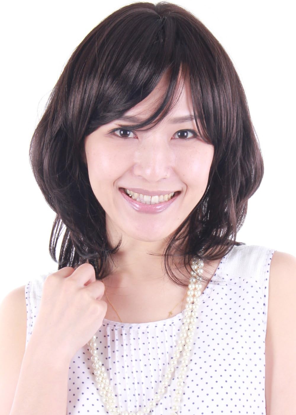Igennki Wig Women Girls' Medium Hair Natural Black Dark Brown Medical Wig IUM3C7-C5