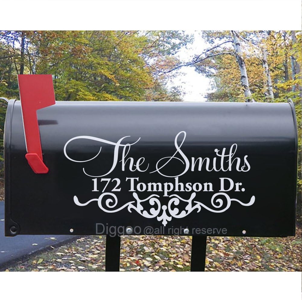 Set of 2 Personalized Mailbox Address Decal Family Door Sticker Home Decor Housewarming Gifts (7