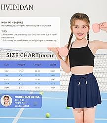Hvididan Girls Tennis Skirt Athletic Skort