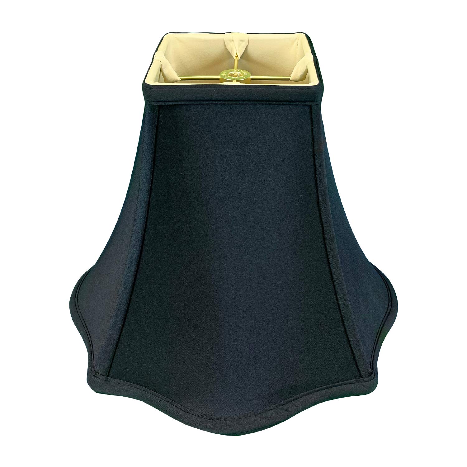 Royal Designs Fancy Square Bell Lamp Shade, Black, 4 x 10 x 8.5
