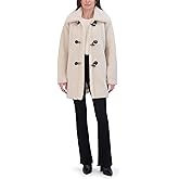 Laundry by Shelli Segal Women's Faux Sherpa Jacket– Winter Coat With Oversized Collar, Faux Horn Toggles