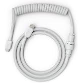 GLORIOUS Coiled Keyboard Cables &ndash; USB-C Artisan Braided Cables for Mechanical Gaming Keyboards (White)