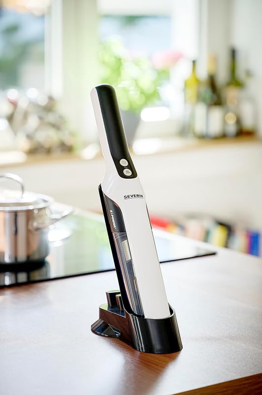 Aspirateur à main sans sac avec set accessoires, Aspirateur sans fil rechargeable, Aspirateur de table ou pour la voiture, Design compact, Autonomie jusqu'à 30 min, HV 7140