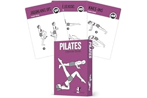 NEWME FITNESS 62 Pilates Exercise Cards, for Men/Women: Home, Gym or Studio: 50 Exercises, 12 Stretches 6 Training Exercises for Beginner to Advanced Waterproof