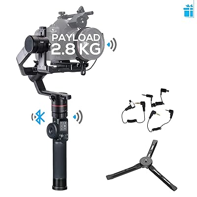 FeiyuTech Feiyu AK2000 3-Axis Handheld Gimbal Stabilizer with LCD Touch Panel Compatible with Canon/Panasonic/Sony/Nikon Cameras, MAX Payload 6.17 LB, M4 Kernel MCU