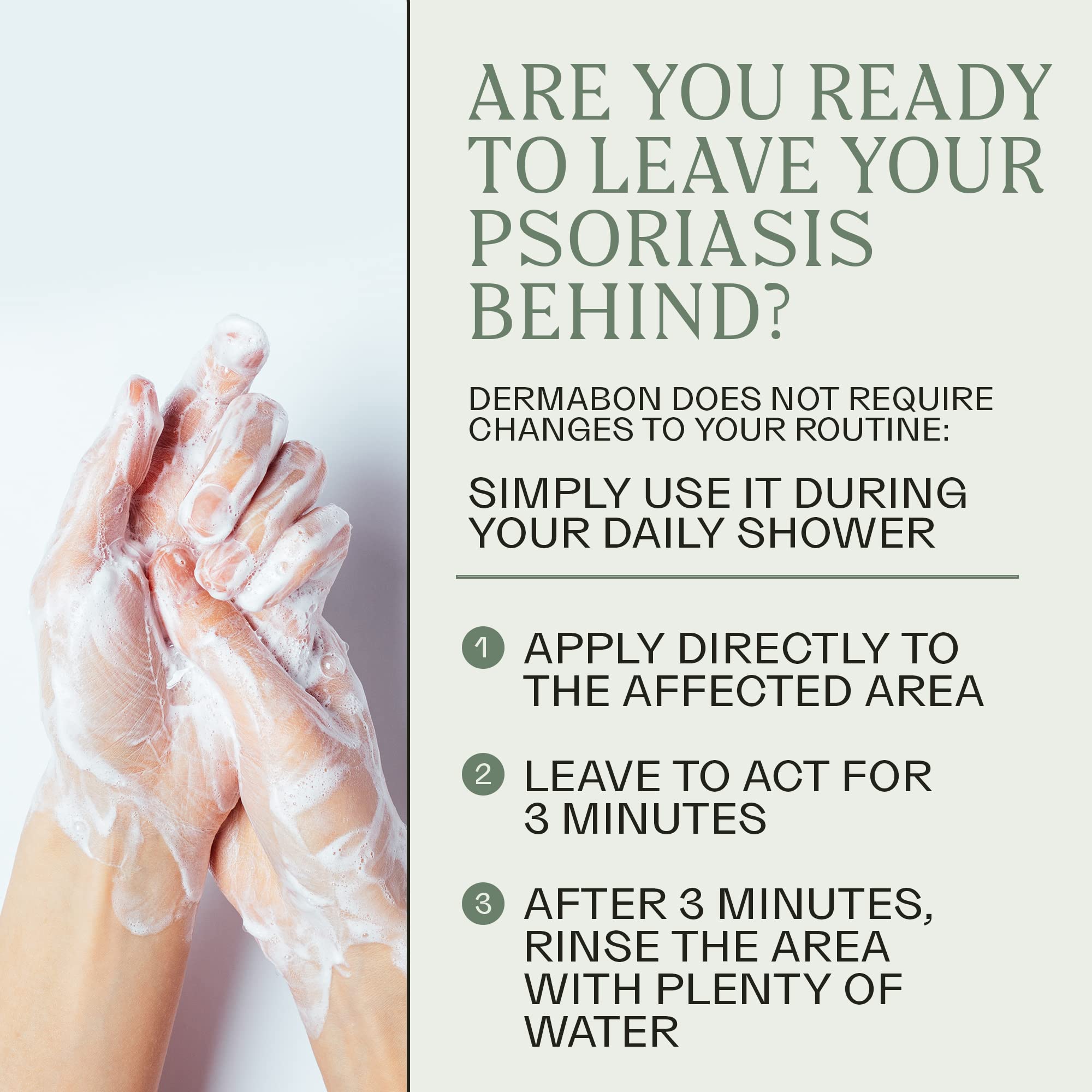 Dermabon Psoriasis Cleanser, Seborrheic Dermatitis & Eczema Soap | Dermatologist Recommended | 2% Coal Tar - Soothes Itching, Reduces Inflammation, Moisturizes Skin, Daily Use - 6 Pack