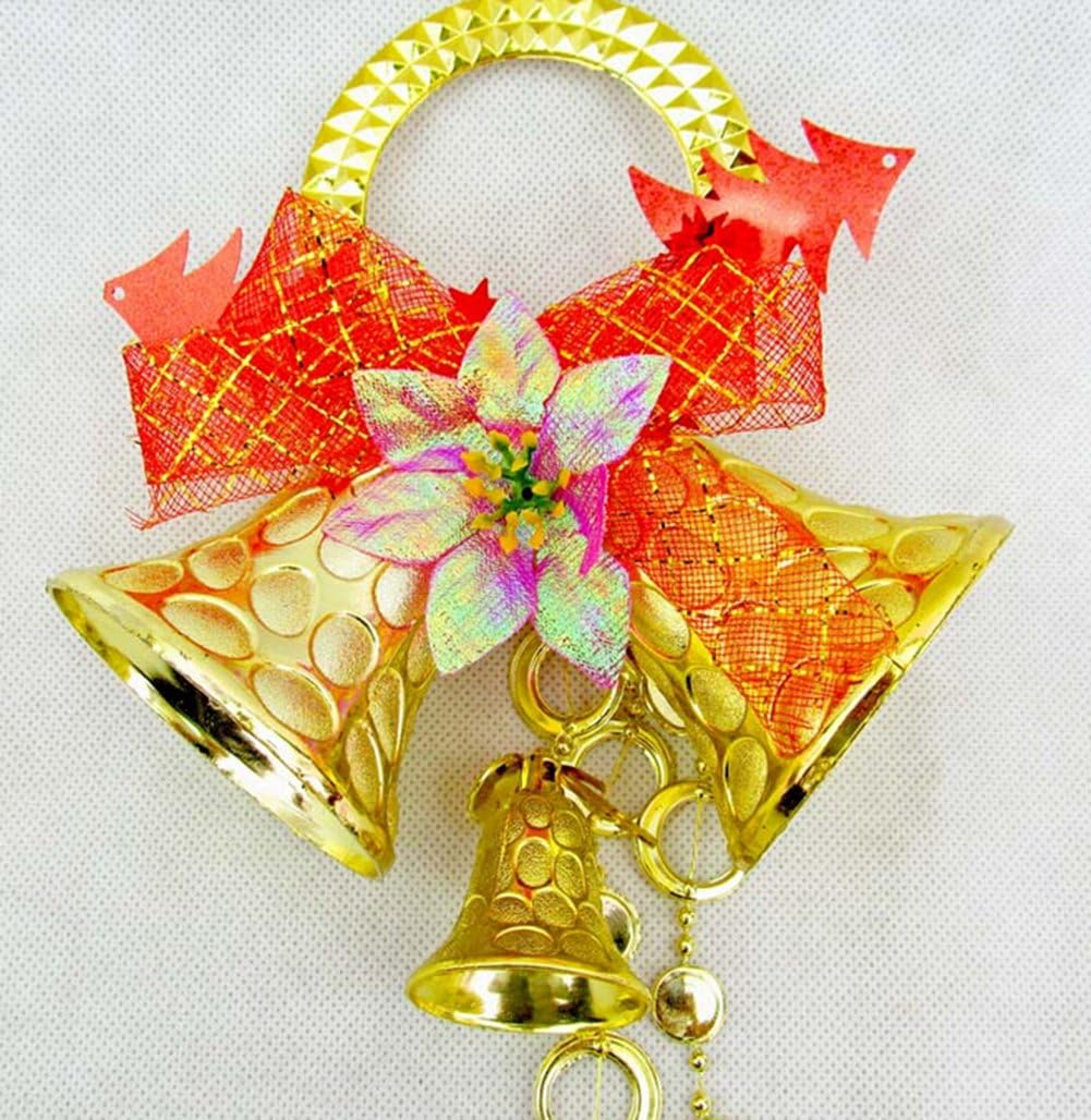 38cm Golden Christmas Hanging Jingle Bells Christmas Ornaments Housedoor/shopwindow Decorations (golden)