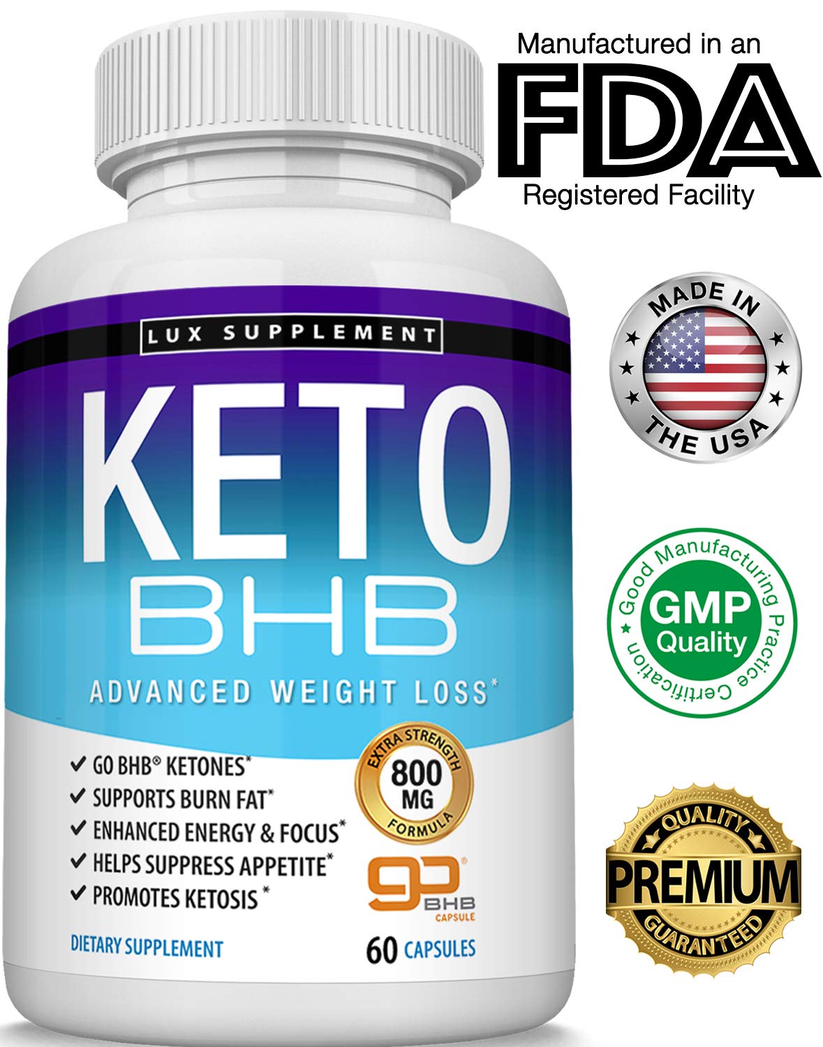 Keto Pills Advanced Weight Loss BHB Salt Natural Ketosis Fat Burner