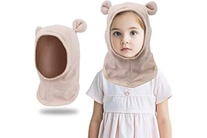 QKURT Toddler Winter Warm Balaclava, Thermal Windproof Hat Neck Warmer Warm Knit Cap Scarf Kids Knitted Beanie Hat