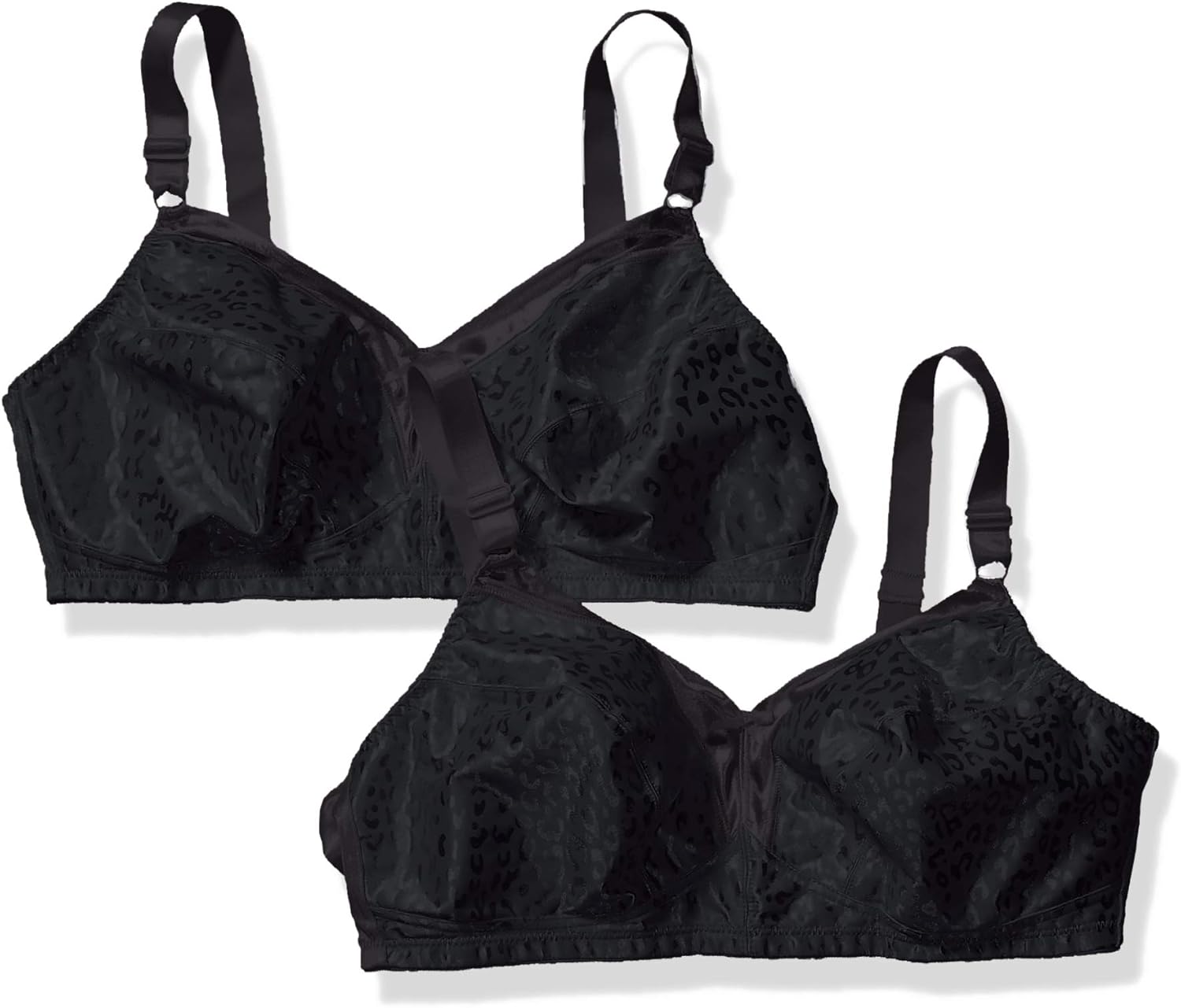 JUST MY SIZE Women's Satin Stretch Wirefree Plus Size Bra 2Pack at