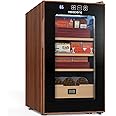 NEEDONE Cigar Humidor 48L with Heating & Cooling Control, Thermostatic Quiet Electric Cooler Cabinet for 350 Counts with Spanish Cedar Wood Shelves & Drawer with Hygrometer, Gift for Men, Woodgrain…