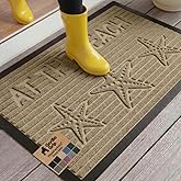 GORILLA GRIP 100% Waterproof All-Season WeatherMAX Doormat US Designed Natural Rubber, Stain and Fade Resistant, Low Profile 