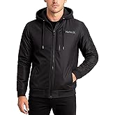 Hurley Mens Bomber Jacket - Soft Cozy Sherpa Lined Weather Resistant Casual Hooded Fleece Jacket for Men (Sizes: S-XL)