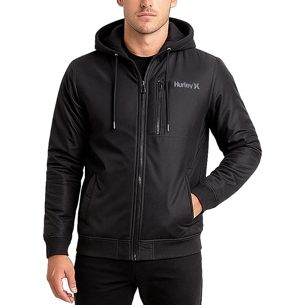Hurley Men's Voyager Jacket - Warm Insulated Fleece Jacket with