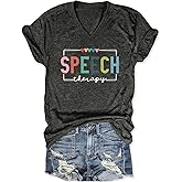 Speech Therapy Shirt Women Speech Language Pathologist Tshirt SLP T Shirt Autism Awareness T-Shirt Tops