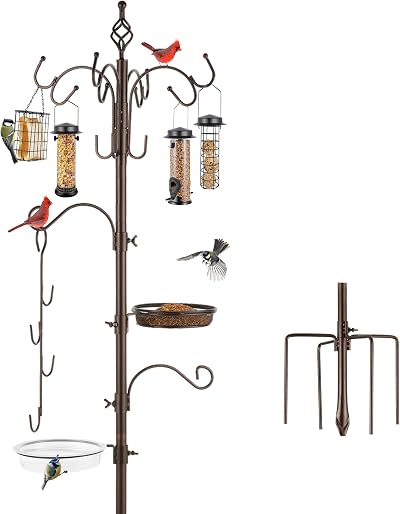 Urban Deco Deluxe Bird Feeding Station Kit with 6 Hooks & 6 Feeders