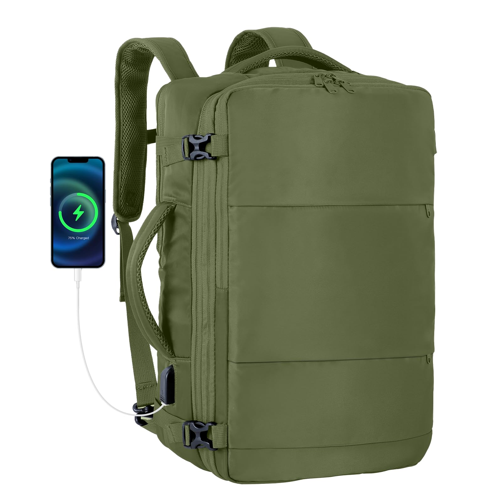 Photo 1 of 18x14x8 Inches Expandable Weekender Bags Carryon Travel Backpack TSA Frontier Airlines Personal Item Laptop Bag Luggage Backpack with USB Charging Port