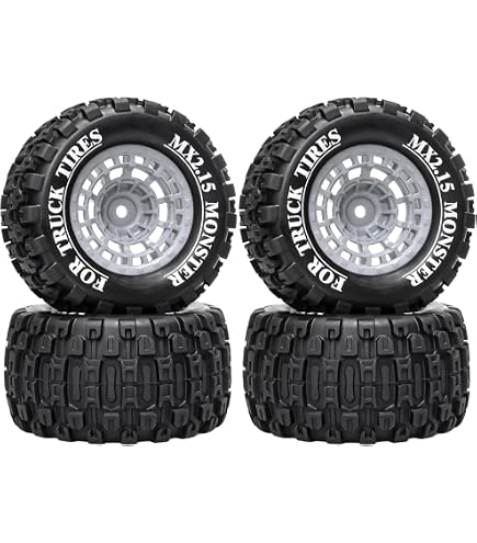 Pneus RC 12 Mm Hexagonaux Pour MiniX, MJX, Traxxas, LOSI – Style A, Noir (100 Mm)