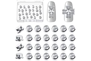LEELOSP 30 Pieces Spinning Nail Charms Nail Art Rotating Charm Bearing Art Tool Rings Jewelry Rotating Tools 3D for Women Girls Crafting Jewelry Accessories