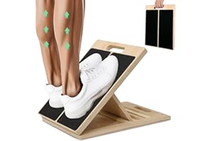 SROK Portable Slant Board for Calf Stretching, 350 Lbs Weight Capacity, Adjustable Wooden Incline Board for Calf Stretcher, Physical Therapy Equipment for Leg, Knees, Heel, Ankle (Black)