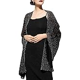 YESSA Womens Rhinestone Shawls and Wraps for Evening Dresses,Sequin Chiffon Shawls and Wraps for Weddings Formal Shawl Scarf