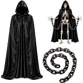 DrippeakGo Vampire Cloak for 12FT Skeleton Costume Set | Elegant satin vampire cloak with realistic bloody chain, crafted for 12FT skeletons with dramatic flowing movement.