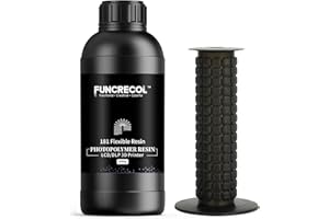 FUNCRECOL 3D Printer Resin Flexible 405nm UV-Curing Resin with High Toughness Photopolymer Resin for LCD/DLP/MSLA Resin 3D Printer, High Impact Resistance Elastic 3D Printing Resin 1000g Black