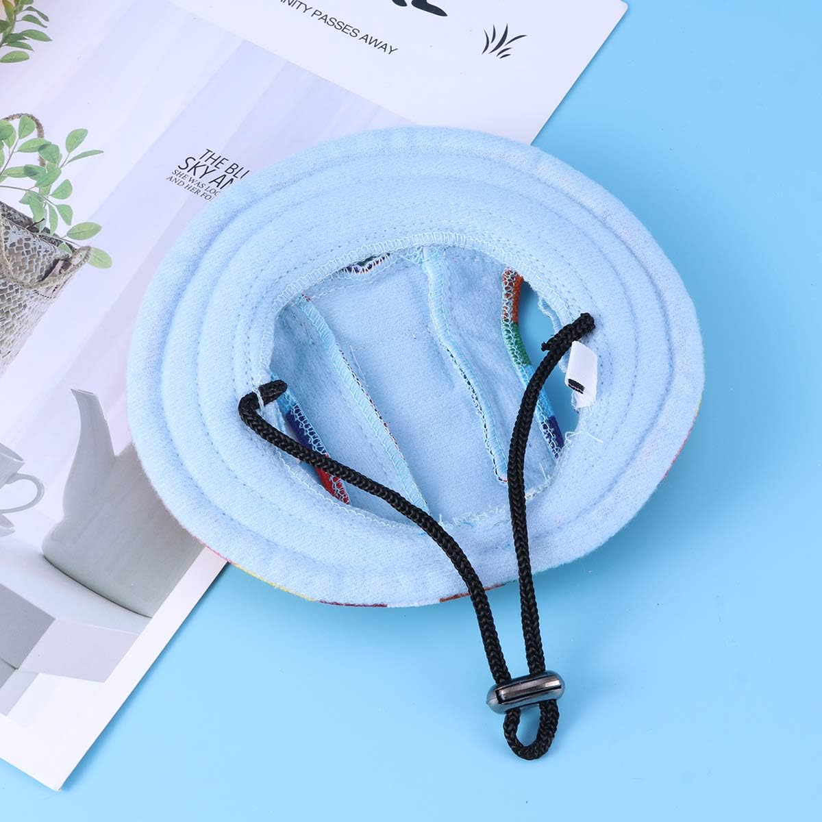 WINOMO Round Brim Pet Cap Stripe Pet Dog Mesh Porous Sun Cap with Ear Holes for Small Dogs (S) : Pet Supplies