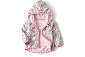 YUHANWOO Toddler Printed Polar Fleece hooded Jacket Baby Boys Girls Kids Winter Warm Spring Autumn Outerwear Soft Lightweight