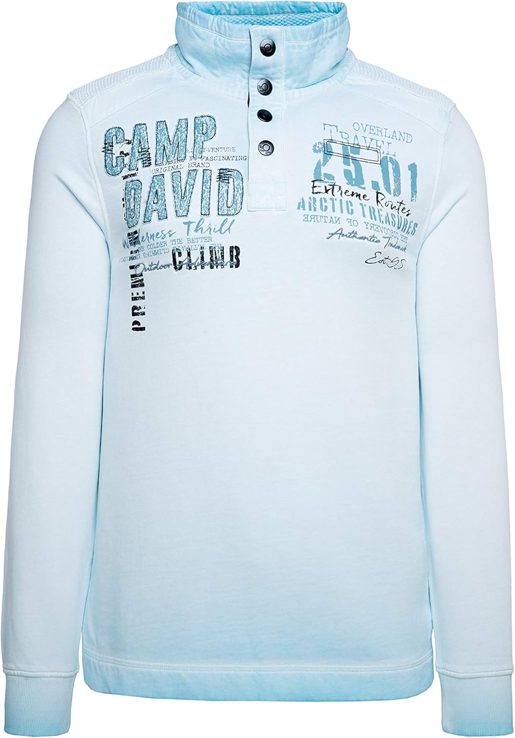 Camp David Herren Sweatshirt mit Troyer-Kragen und Strick-Details ...