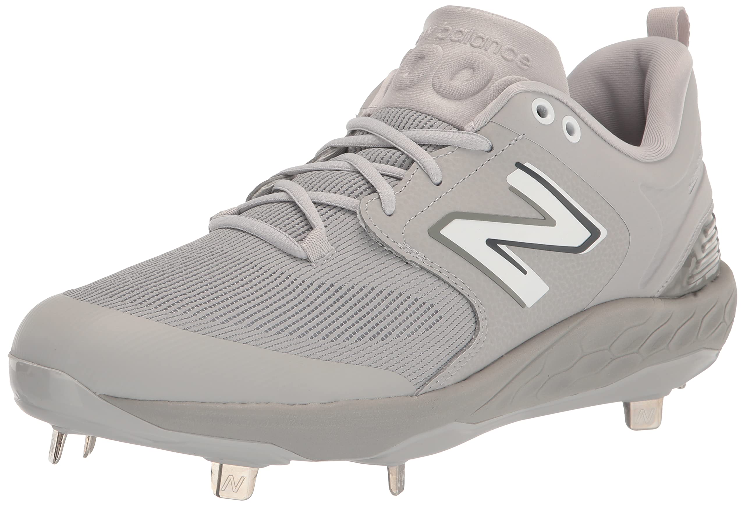 New Balance Men's Fresh Foam X 3000 V6 Metal Baseball Shoe, Grey/White, 5.5 W Image