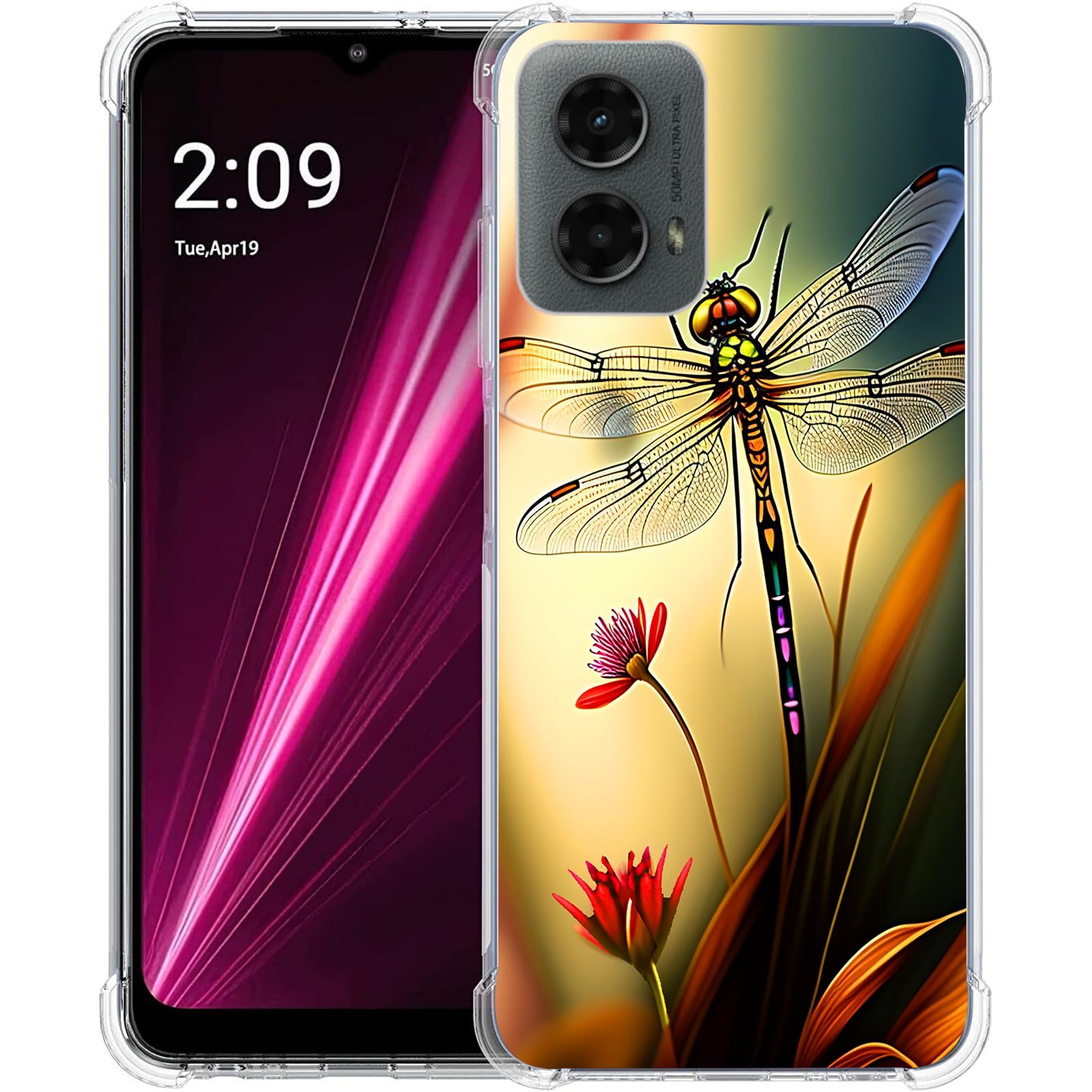 Photo 1 of Beaucov Case for Motorola Moto G 5G 2024,Colorful Dragonfly Drop Protection Shockproof Case TPU Full Body Protective Scratch-Resistant Cover for Motorola Moto G 5G 2024/Moto G 5G 3rd Gen
