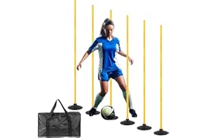 Nbguigdstr 6 Pcs 5 FT Adjustable Agility Training Poles for Soccer,Basketball,Football, Horse,Dog-Speed and Agility Training 