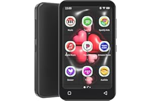 TIMMKOO Kids MP3 Player with Bluetooth and WiFi, Parental Controls, Pre-Installed Spotify, Spotify Kids, Pandora, 4" Touch Screen MP4 Player with Audible, Audiobooks Up to 1TB (Black)