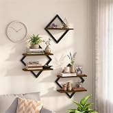 Floating Shelves for Wall, Set of 3 Hanging Shelves, Rustic Brown | Wall Mounted Storage Shelves for Books & Decor, Decorativ