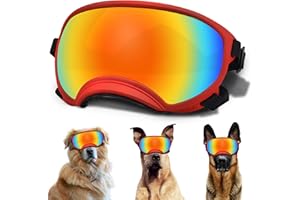 NICERINC PET Large Dog Sunglasses, Dog Goggles with Adjustable Strap UV Protection Winproof Dog Puppy Sunglasses, Suitable for Medium-Large Dog Pet Glasses, Dogs Eyes Protection