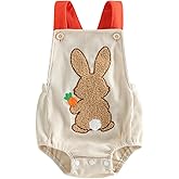 BemeyourBBs Newborn Baby Boy Girl Easter Outfit Bunny Halter Romper Jumpsuit One Piece Outfit Infant Spring Clothes