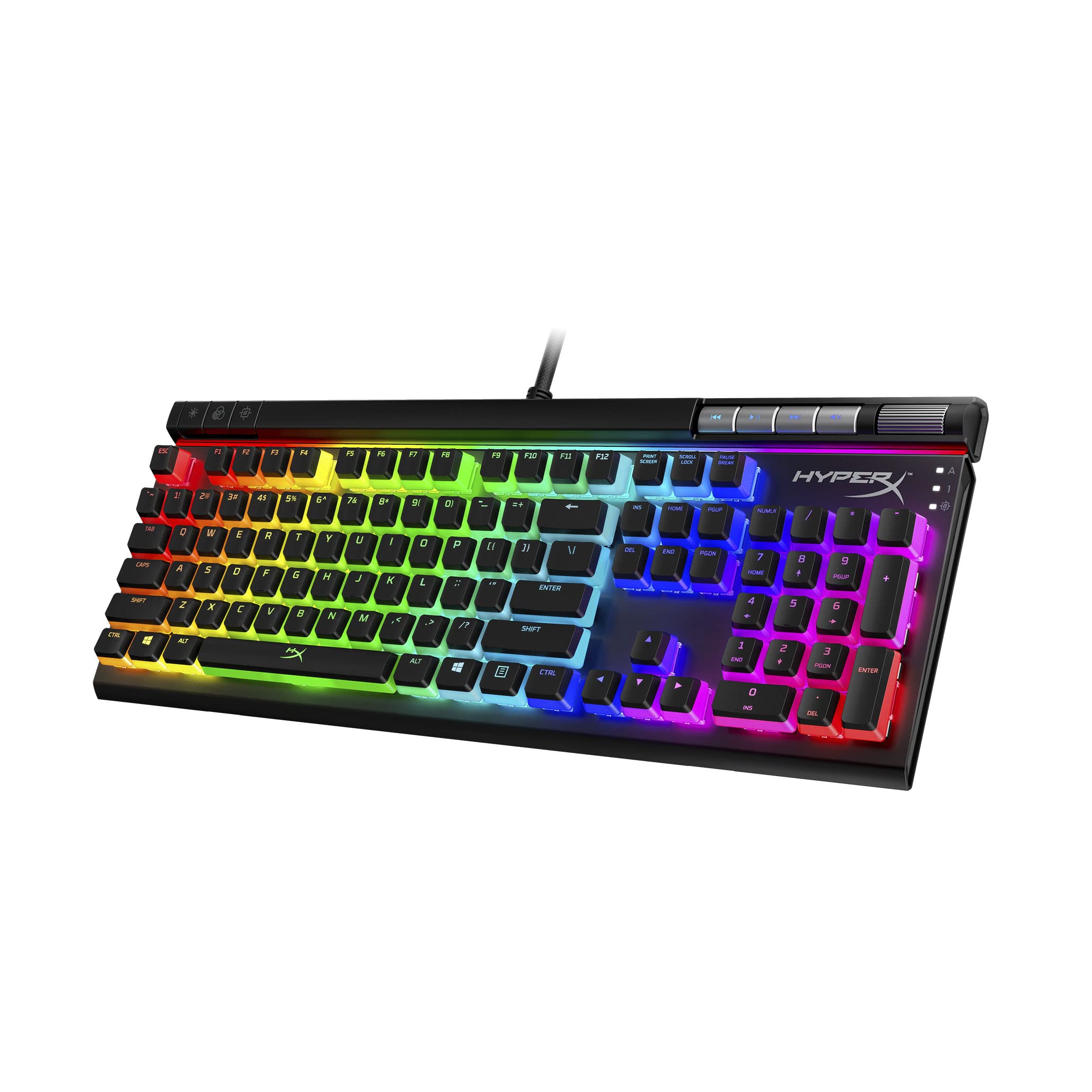 HyperX Alloy Elite 2 – Mechanical Gaming Keyboard, Software-Controlled Light & Macro Customization, ABS Pudding Keycaps, Media Controls, RGB LED Backlit, Linear Switch, HyperX Red,Black