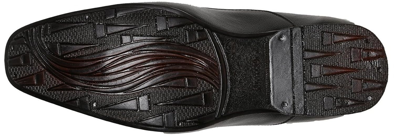 anshul fashion mens black patent leather premium slip on formal shoes