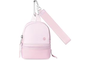 Babysun Mini Backpack Keychain Wristlet Pouch Small Change Coin Purse Cute Zipper Wallet With 3 RFID Card Slots For Women/Men Airpods Cosmetics