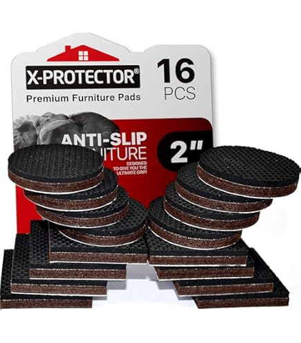 Slipstick CB145-8 GorillaPads Patins Antidérapants Carrés Pour Meubles Noir 5,3 Cm