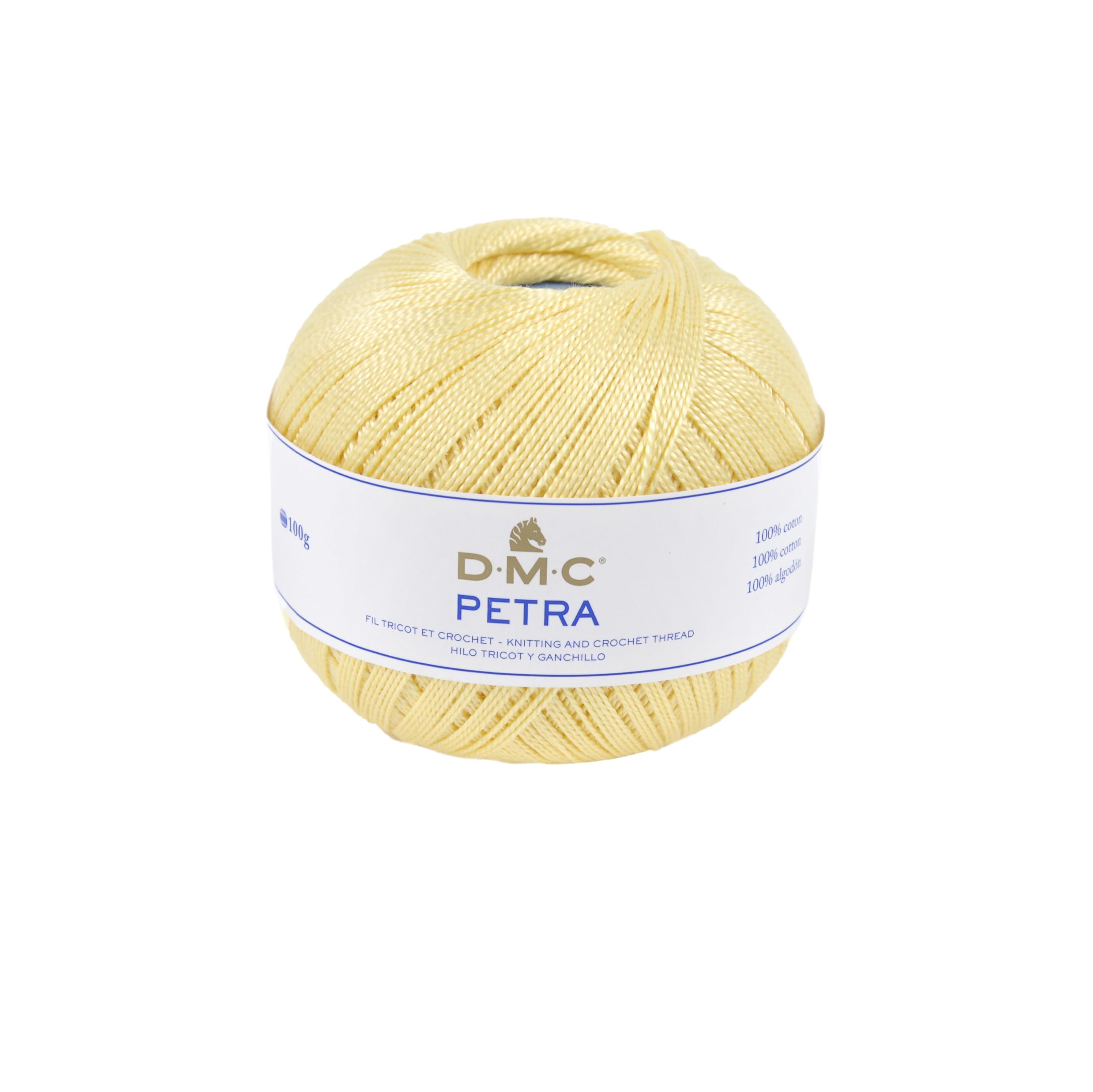 DMC Petra Yarn, 100% Cotton, Yellow (5745), Size 5