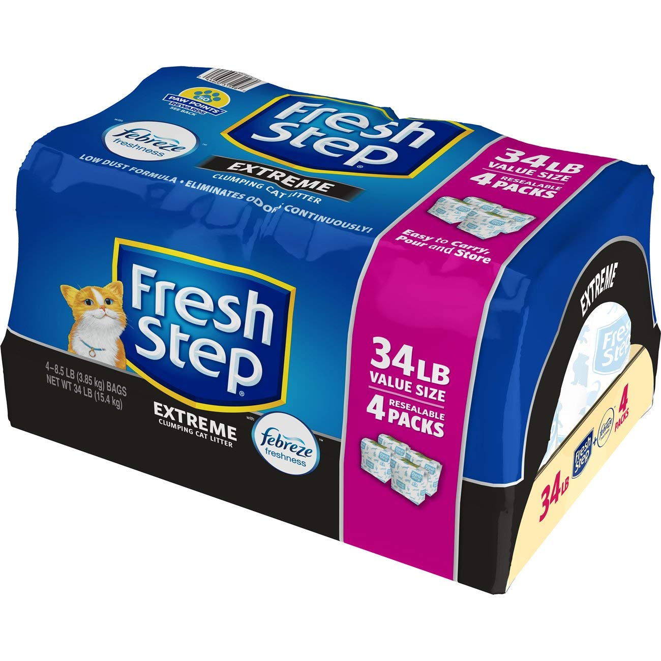 Fresh Step Extreme Scented Litter with the Power of Febreze, Clumping