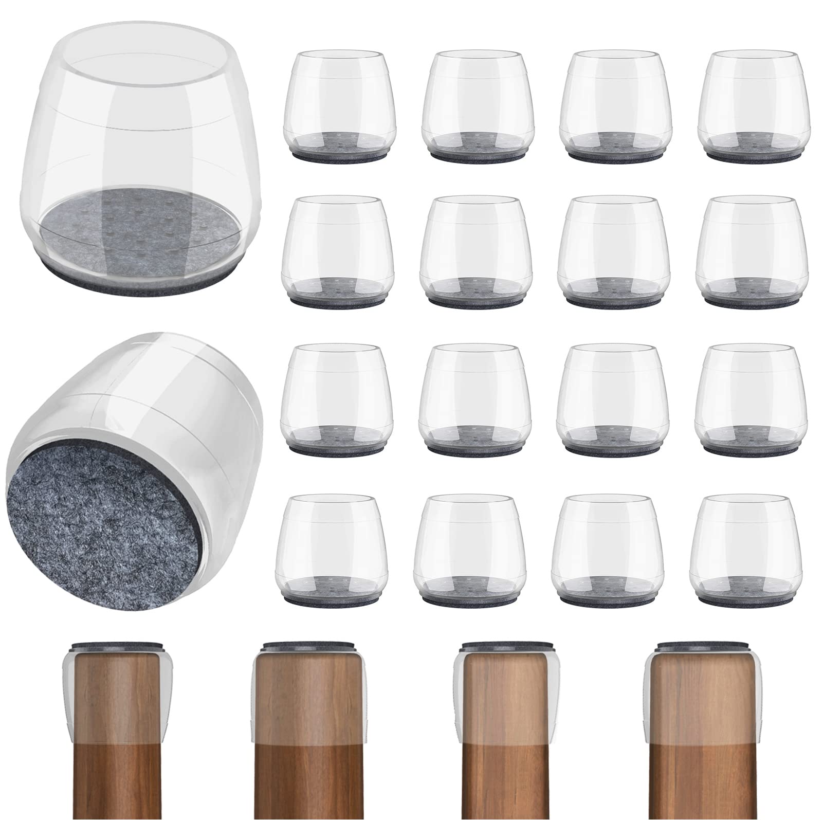 Photo 1 of Extra Large Chair Leg Floor Protectors, 8 Pcs Silicone Furniture Pads for Hardwood Floors, for Protect Chair feet & Wooden Floors, Easy to Moving, (Fit 2.36-3.03", Clear).