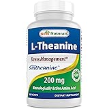 Best Naturals L-Theanine 200 mg 60 Vcaps featuring clinically proven suntheanine (Pack of 1)